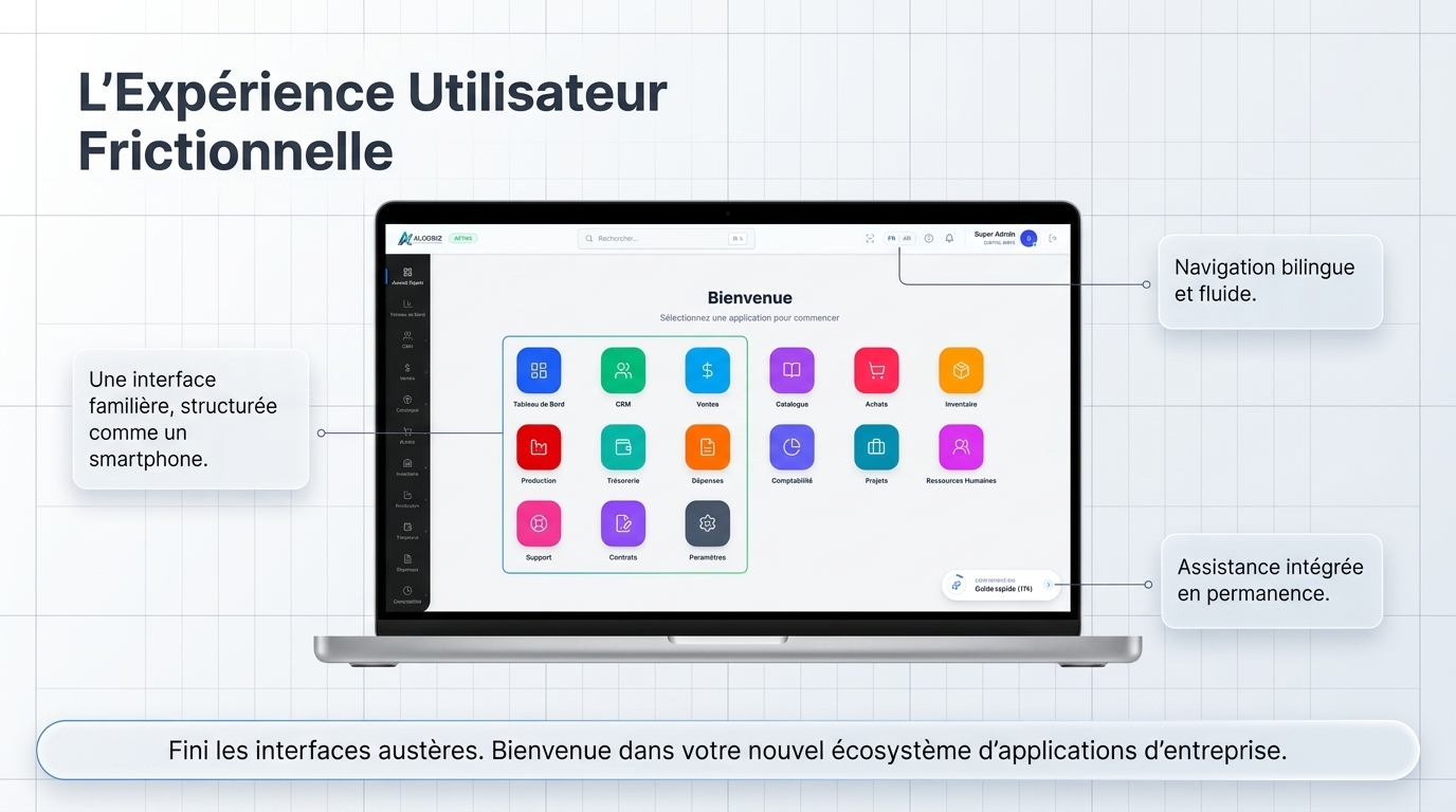 App Launcher (/app/home) & Palette Globale Ctrl+K